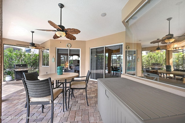 view of patio with a grill