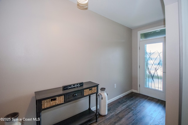 foyer featuring dark hardwood / wood-style floors