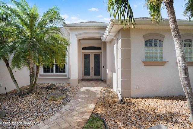 doorway to property with french doors