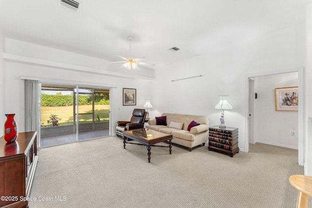 926 Pine Creek Cir NE, Palm Bay, FL 32905 - living area featuring carpet floors and a ceiling fan