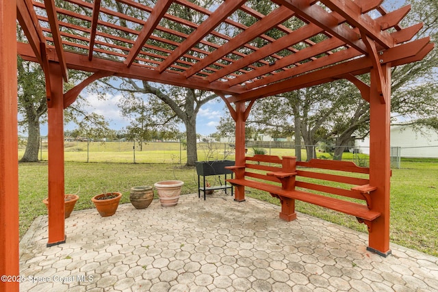 exterior space featuring a pergola