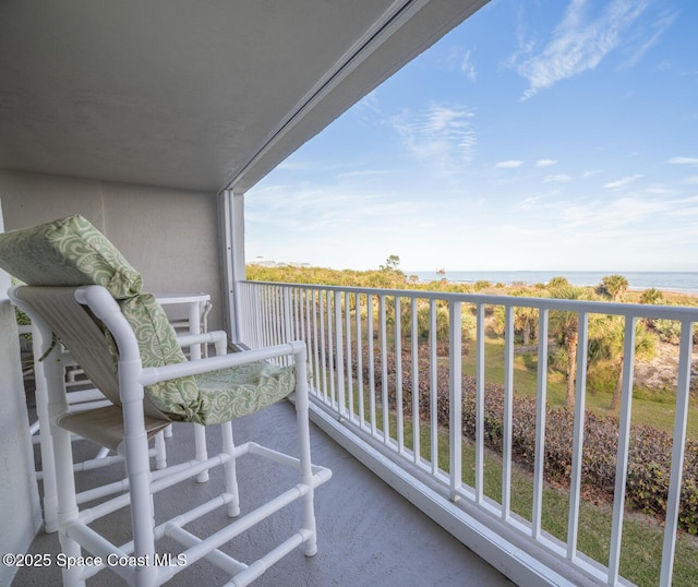 balcony with a water view