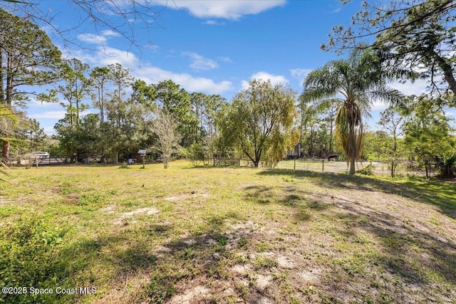 view of yard featuring a rural view