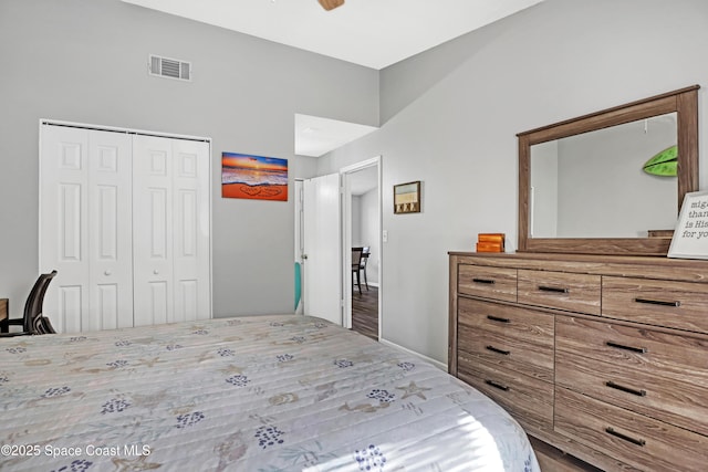 bedroom with a closet