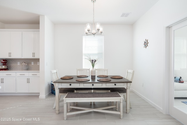 dining room with a notable chandelier and a wealth of natural light