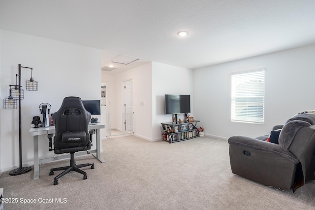 view of carpeted office