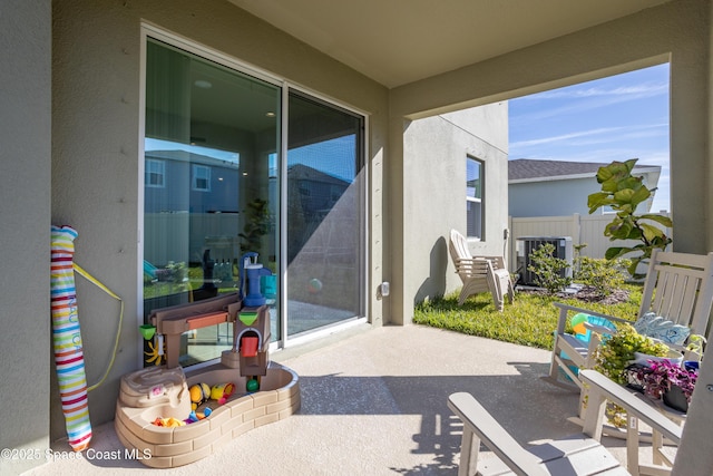 view of patio / terrace featuring central AC