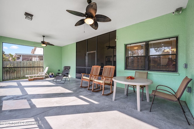 view of patio / terrace with ceiling fan