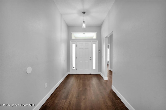 entryway with dark hardwood / wood-style floors