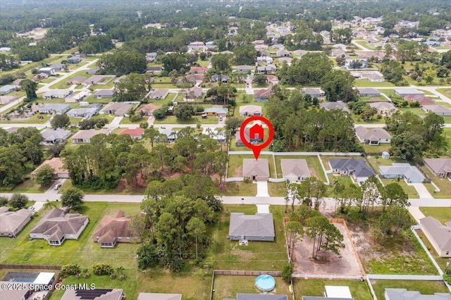 bird's eye view with a residential view