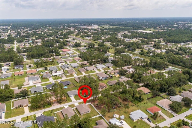 bird's eye view with a residential view