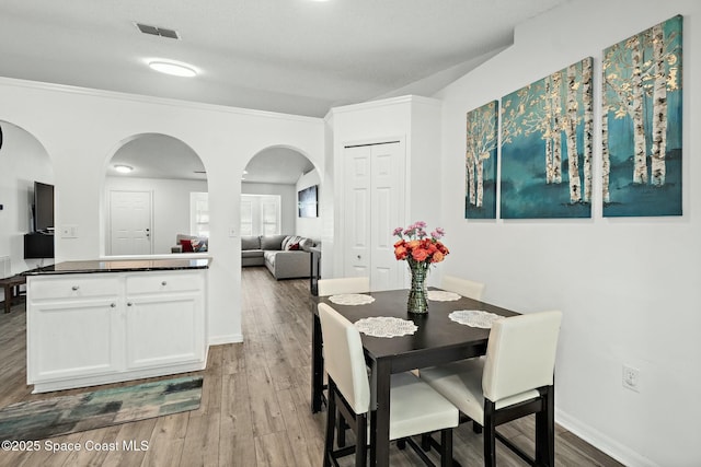 dining area featuring light hardwood / wood-style flooring