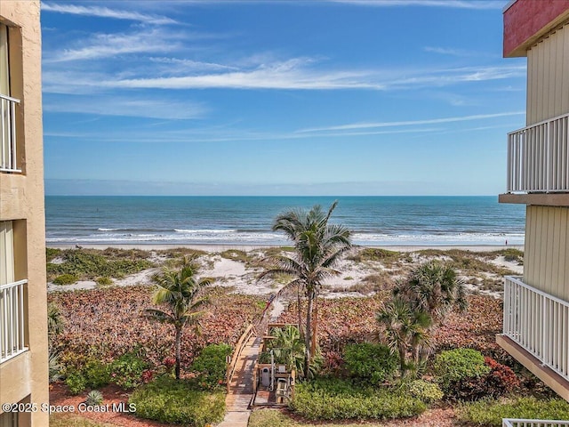 property view of water with a view of the beach