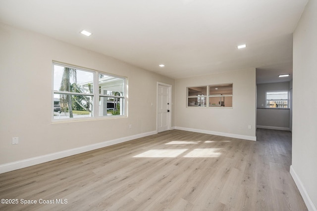 empty room featuring light wood-type flooring