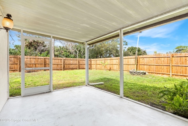 view of unfurnished sunroom