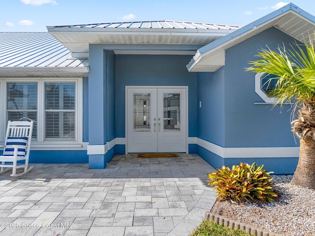 entrance to property with french doors