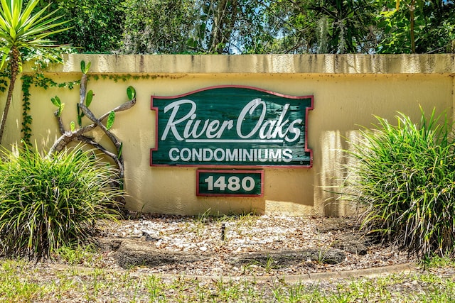 view of community sign