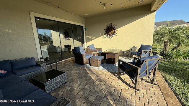 view of patio / terrace featuring an outdoor living space