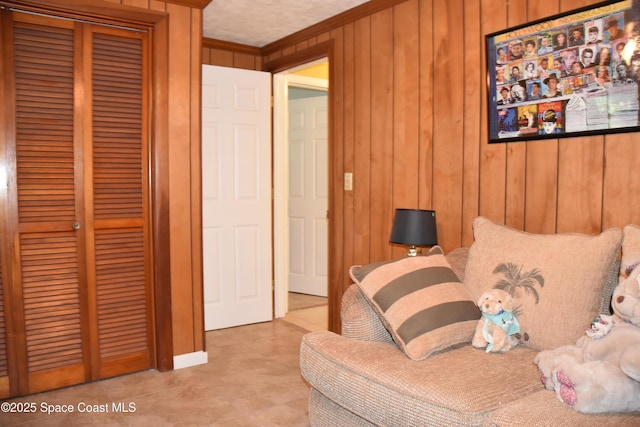 423 Longfellow Blvd, Lakeland, FL 33803 - living area with wooden walls and ornamental molding