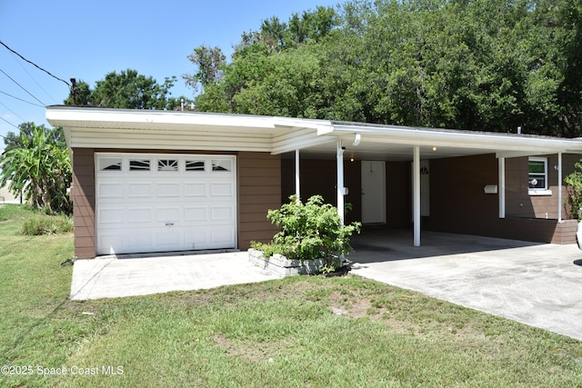 423 Longfellow Blvd, Lakeland, FL 33803 - view of front of home with concrete driveway, a front lawn, and a garage