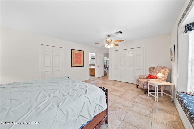 bedroom featuring ceiling fan