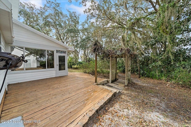 view of wooden deck