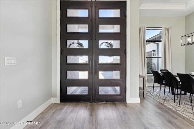 entrance foyer featuring light hardwood / wood-style floors