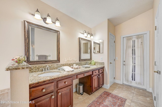 bathroom featuring vanity and tile patterned floors