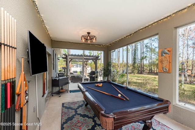 rec room with pool table