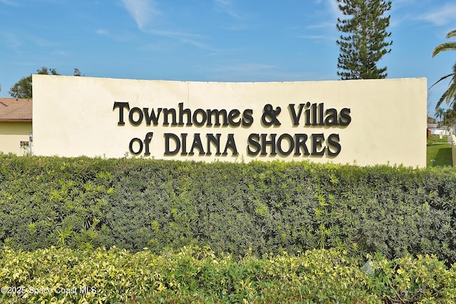 view of community sign