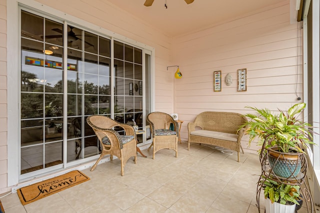 view of patio / terrace with ceiling fan