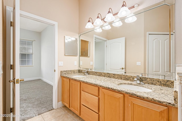 bathroom featuring tile patterned floors and vanity