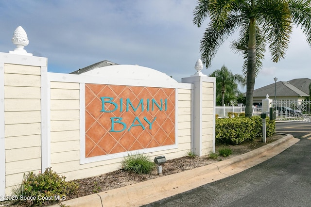 view of community sign