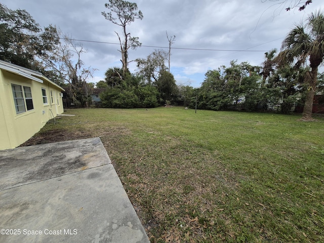 view of yard with a patio area