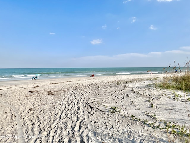 view of water feature featuring a view of the beach