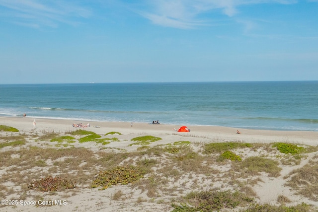 property view of water featuring a view of the beach