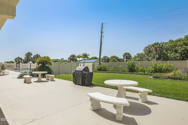 view of patio featuring grilling area