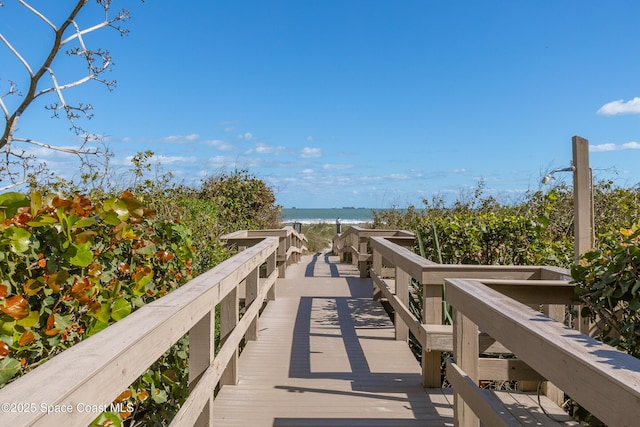 view of community featuring a water view