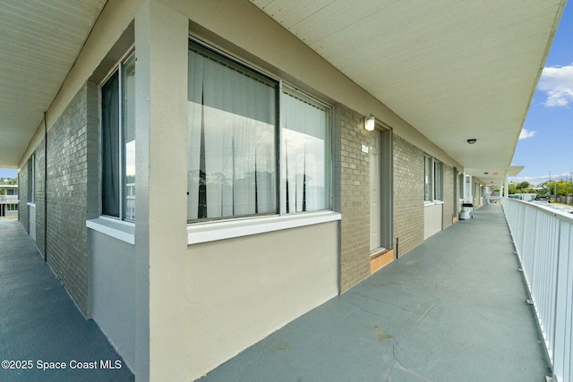 view of home's exterior featuring a balcony