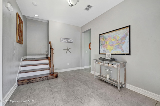 view of tiled foyer entrance