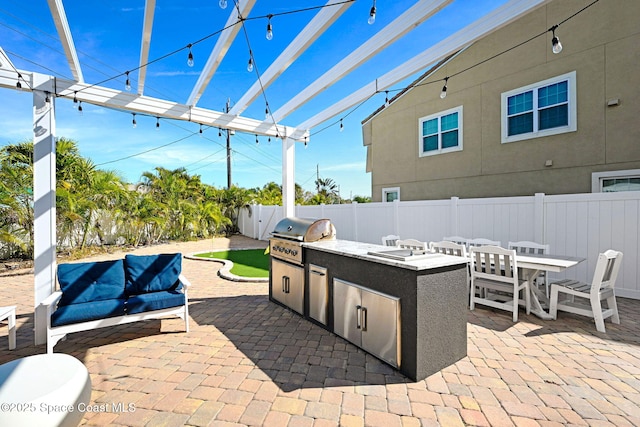 view of patio featuring area for grilling