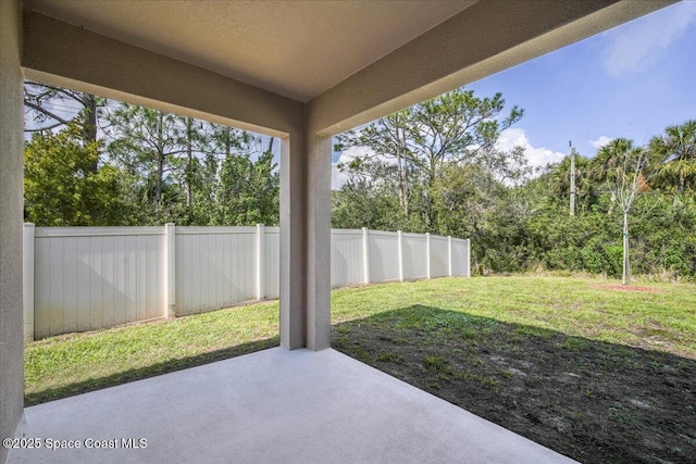 view of yard featuring a patio