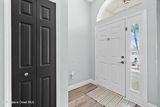 foyer featuring light wood-type flooring