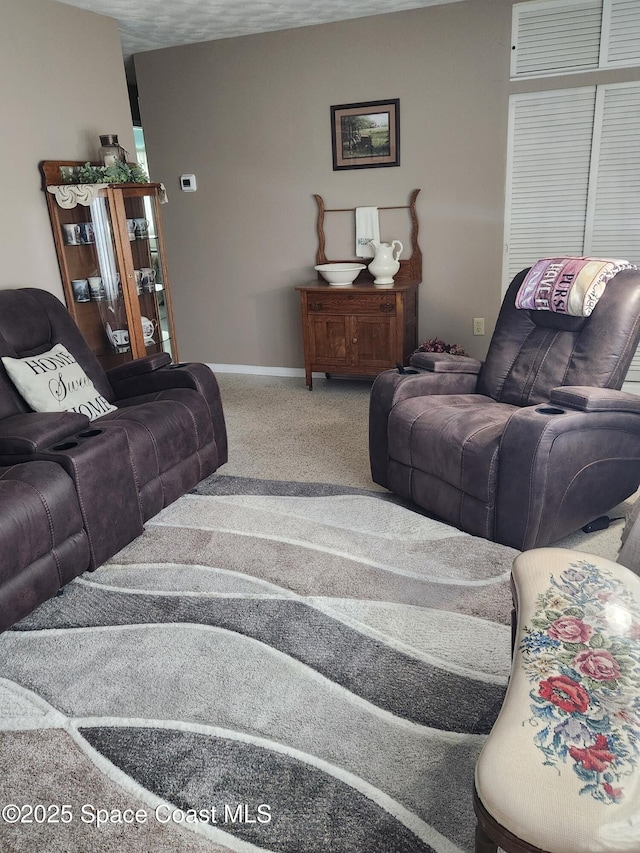 living room with carpet