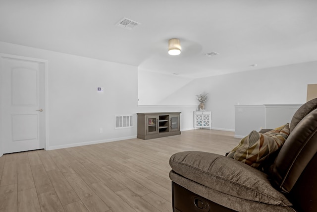 living room with light wood-type flooring