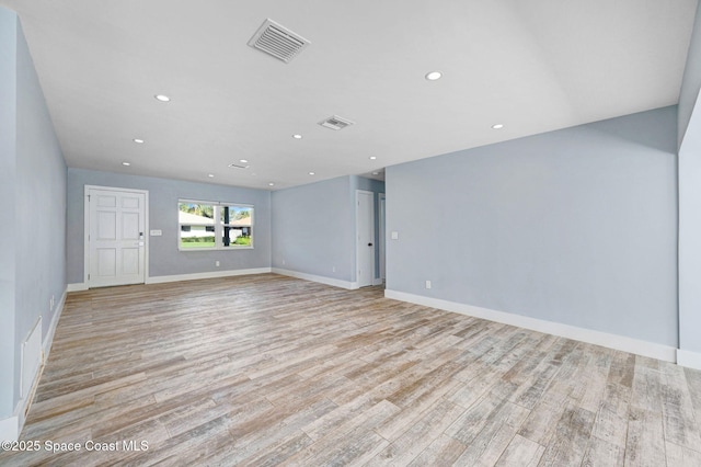 empty room featuring light wood-type flooring