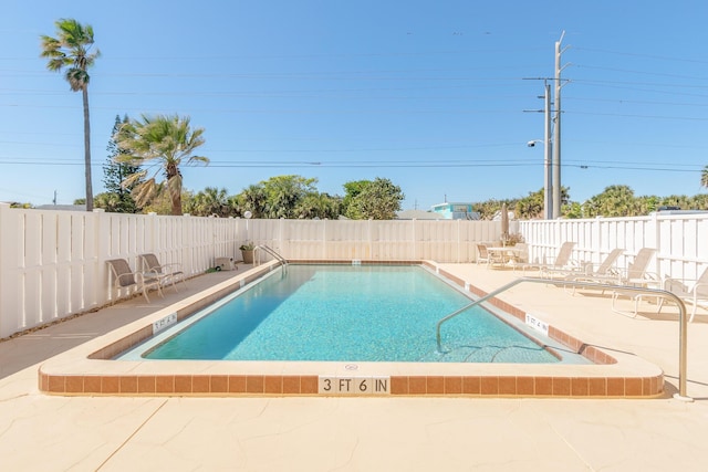 view of pool featuring a patio