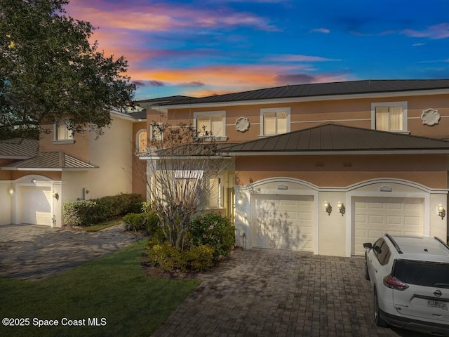 view of front of house with a garage