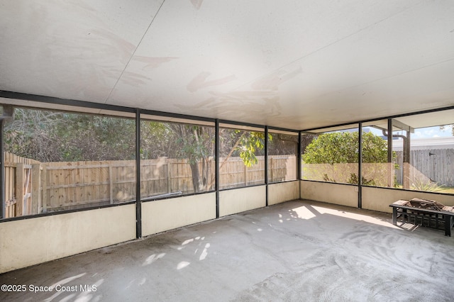 view of unfurnished sunroom