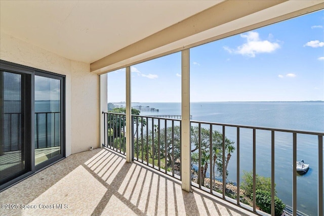 balcony with a water view